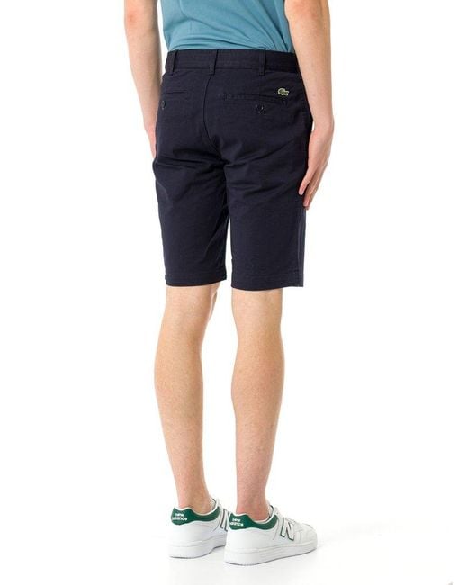 Lacoste Blue Logo Patch Knee-Length Shorts for men