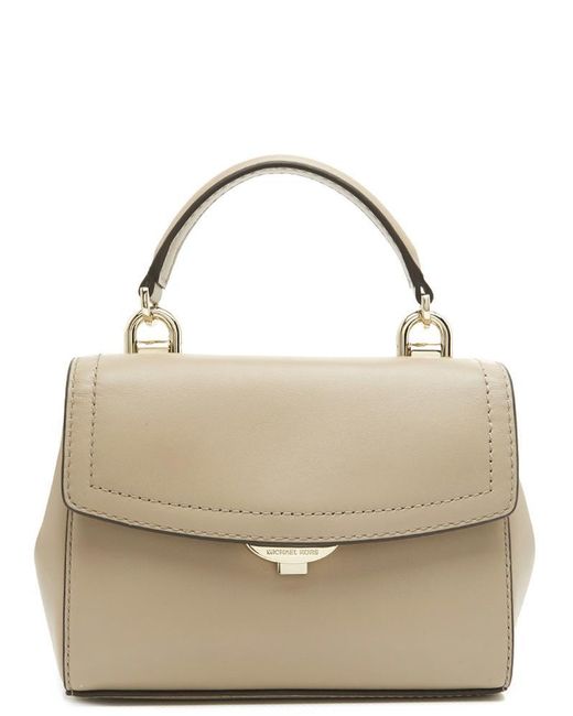 MICHAEL Michael Kors Ava Extra Small Leather Crossbody Bag in Natural | Lyst