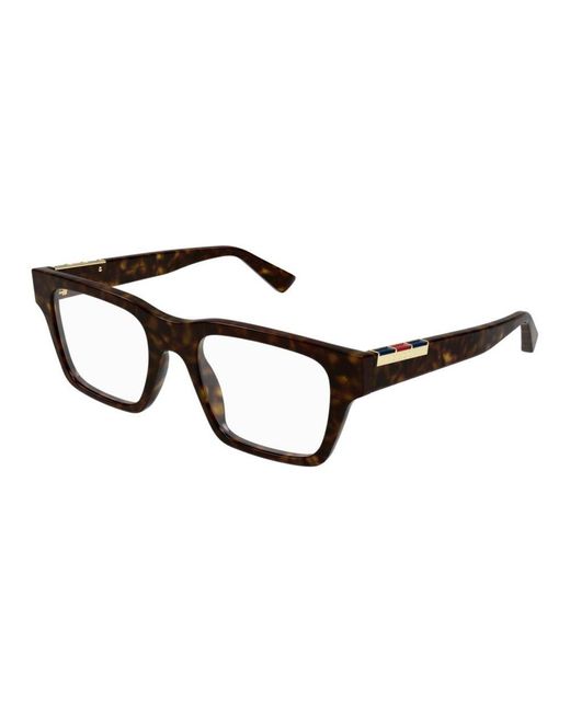 Gucci Brown Square Frame Glasses for men