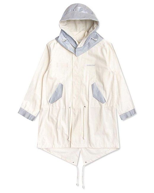 Ambush White Mod Hooded Coat for men