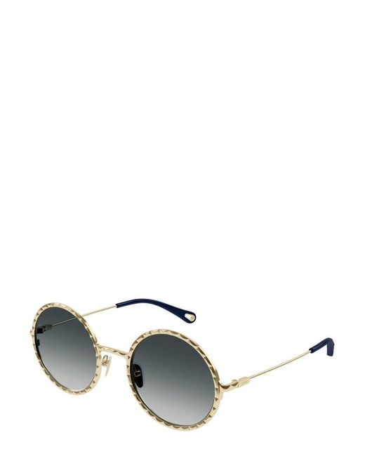 Chloé Metallic Round-frame Sunglasses