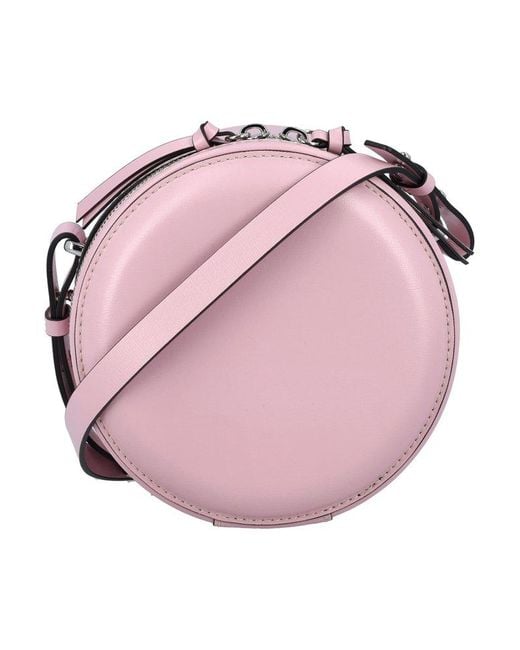 Ganni Pink Round Crossbody Logo Bag