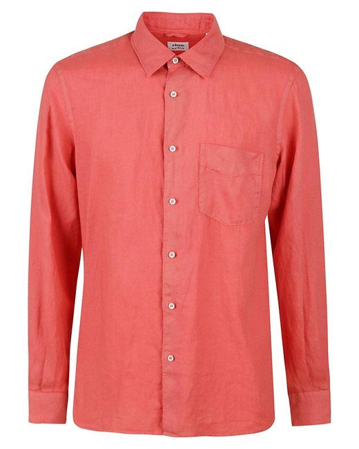 Aspesi Pink Long-sleeved Buttoned Shirt for men