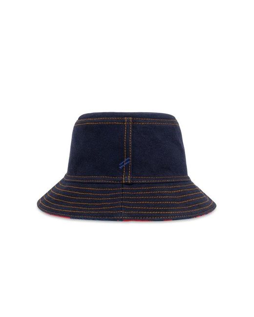 Burberry Blue Reversible Bucket Hat, for men