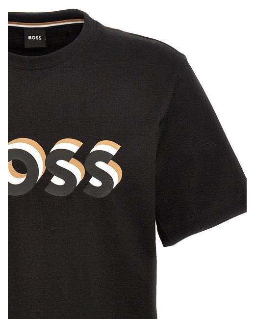 Boss Black Logo Printed Crewwneck T-shirt for men