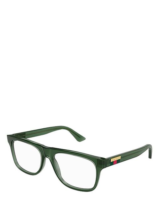 Gucci Black Rectangular Frame Glasses for men
