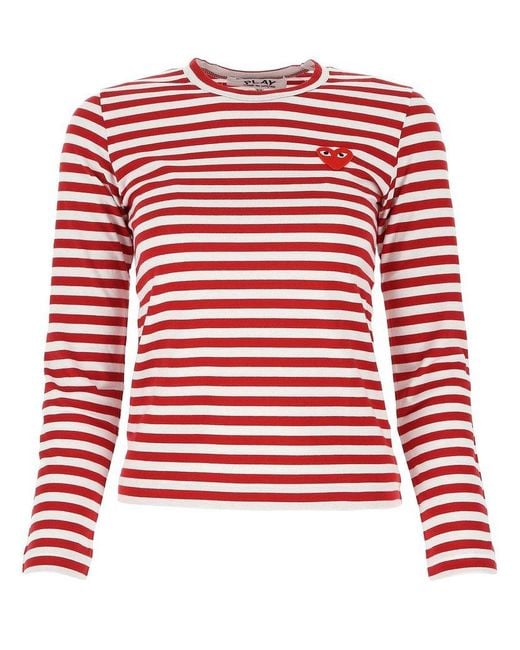 COMME DES GARÇONS PLAY Red Striped Long-sleeved T-shirt