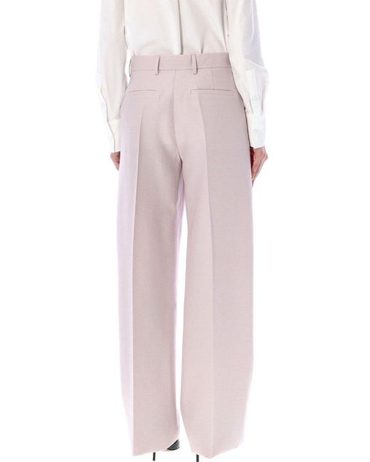 Valentino Pink Wide Leg Tailored Trousers