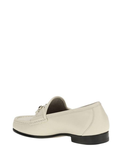 Gucci White Horsebit 1953 Slip-On Loafers