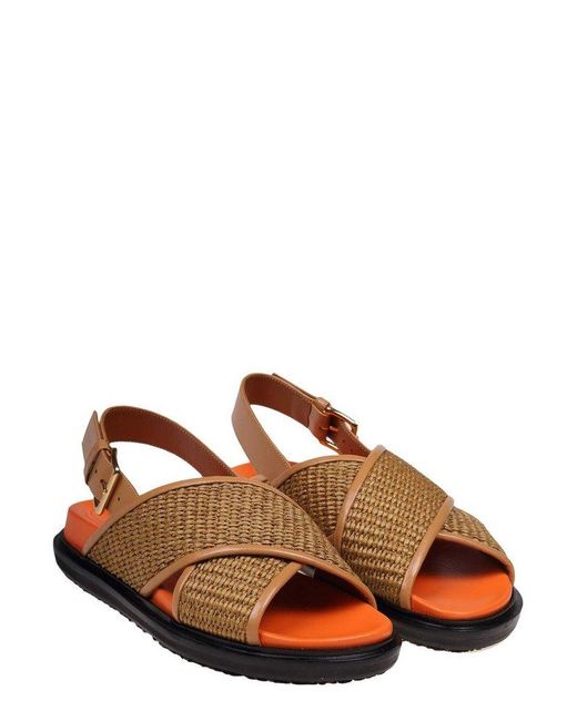 Marni Brown Fussbett Cross-strap Sandals