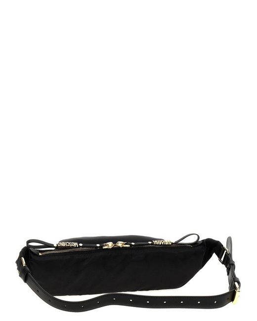 Moschino Black Logo Fanny Pack Crossbody Bags