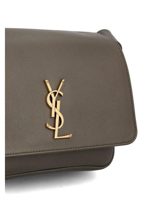 Saint Laurent Gray Niki Logo Plaque Satchel Bag