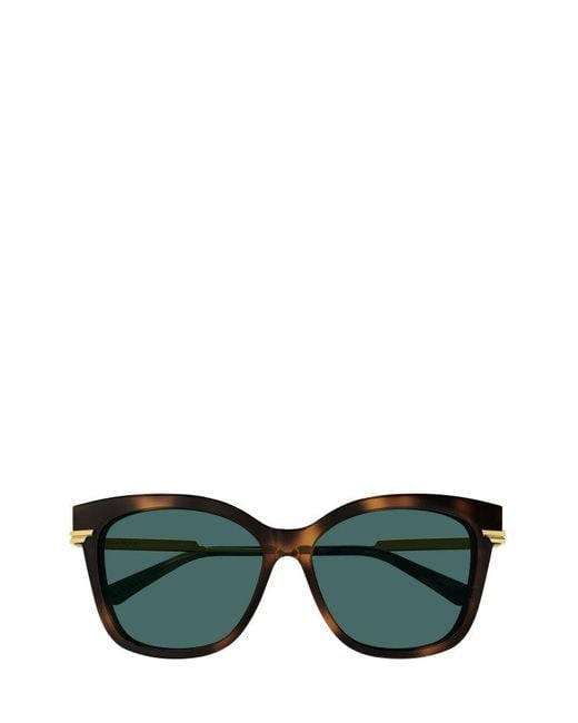 Bottega Veneta Green Classic Square Sunglasses