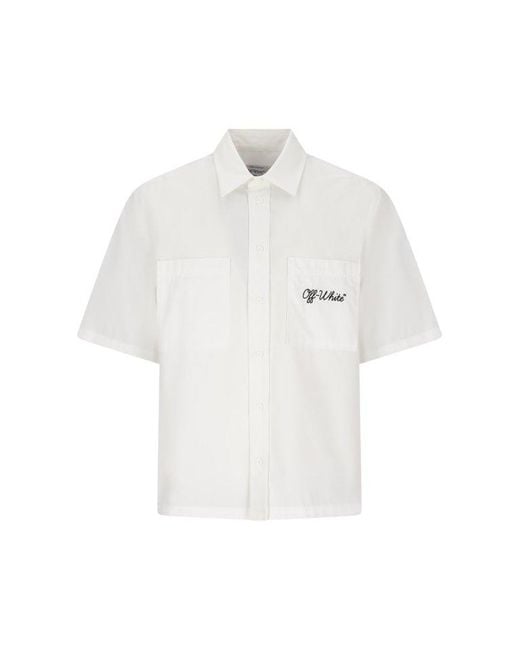 Off-White c/o Virgil Abloh White Button-Up Short-Sleeved Shirt for men