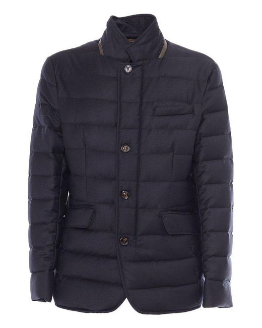 Moorer Blue Zayn Straight Hem Puffer Jacket for men
