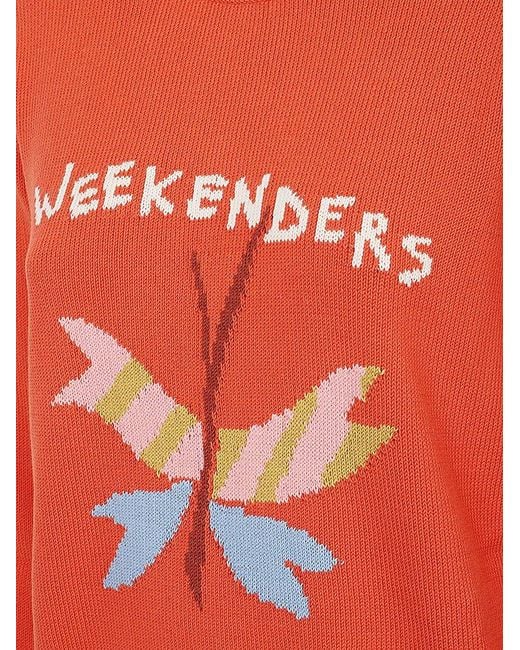 Weekend by Maxmara Orange Crewneck Long-sleeved Jumper