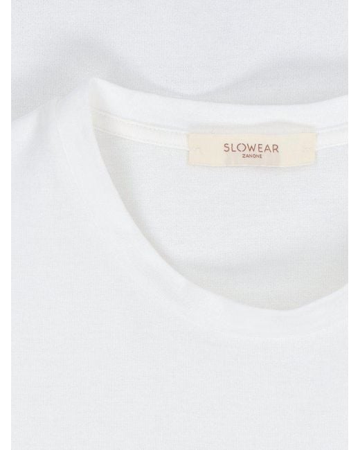 Zanone White Classic Crew Neck Top