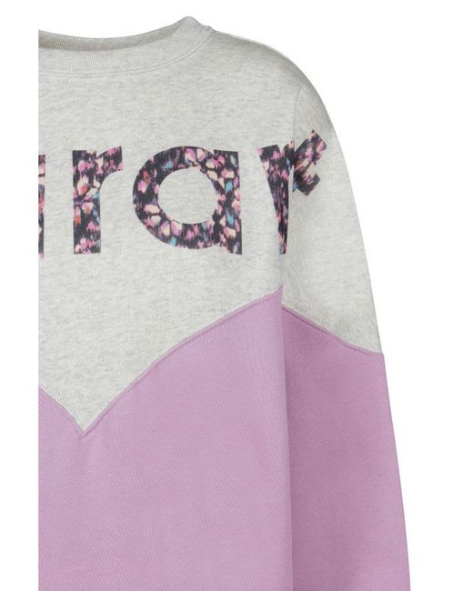 Isabel Marant Pink Houston Logo-printed Crewneck Sweatshirt