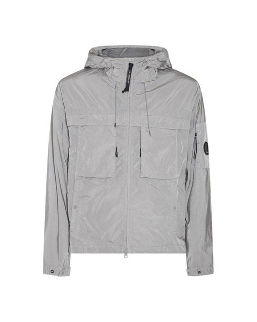 C P Company Gray Chrome-r Hooded Jacket for men