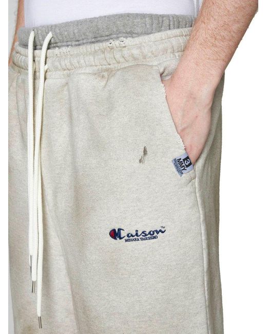 Maison Mihara Yasuhiro X Champion Layered Cotton Shorts in Grey