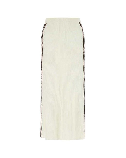 Chloé Wool Ribbed-knit Maxi Skirt in Beige (Natural) | Lyst