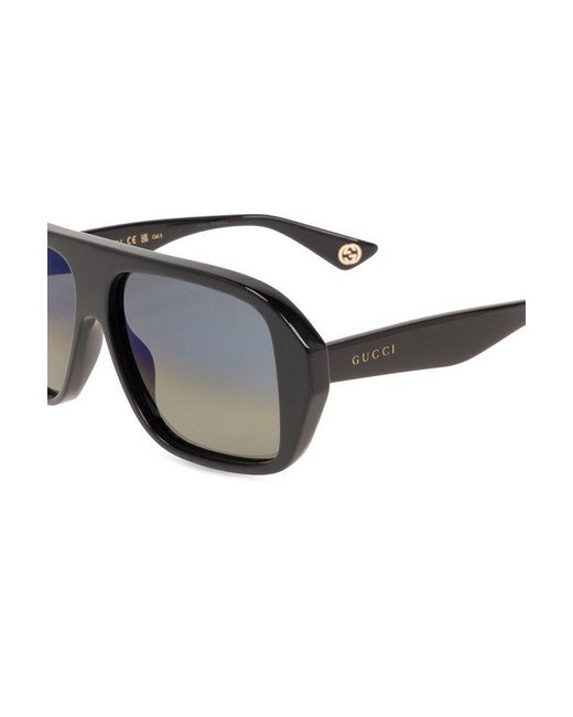 Gucci Black Navigator Frame Sunglasses