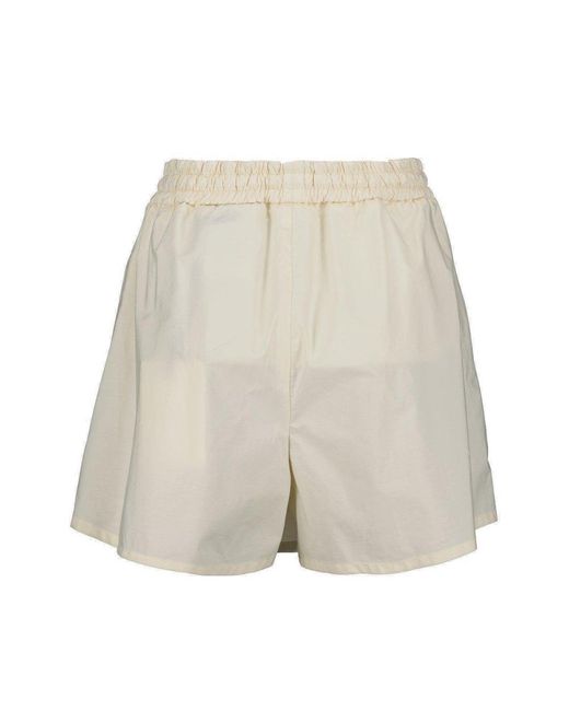 Moncler Natural Elastic Waistband Flared Shorts