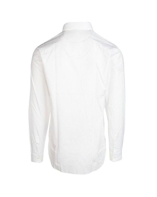 Dior White Jacquard Long-sleeved Shirt for men