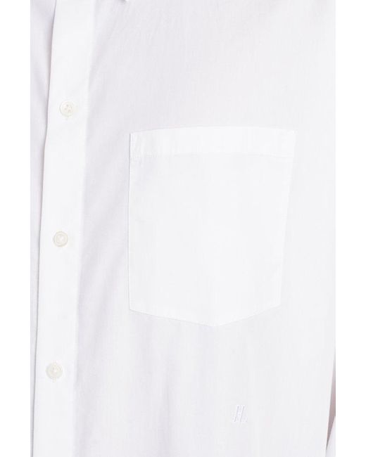 Helmut Lang White Oversized Poplin Shirt for men