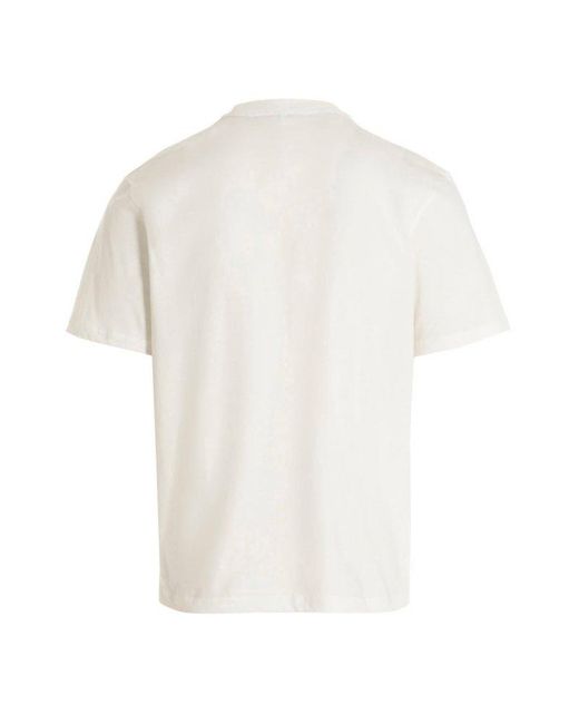 Sunnei White Crewneck Short-sleeved T-shirt for men