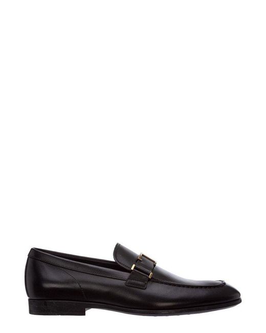 Tod's Black T Buckled Loafers for men