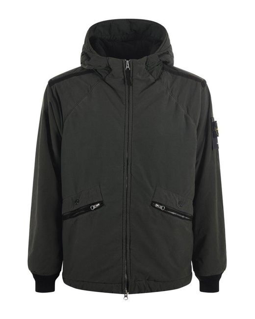 Stone Island Compass Patch Zip up Jacket in Black for Men Lyst UK