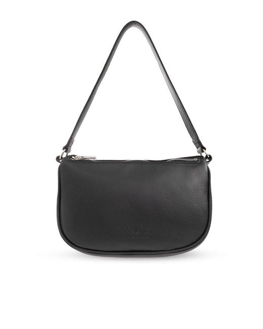 MM6 by Maison Martin Margiela Black Leather Shoulder Bag