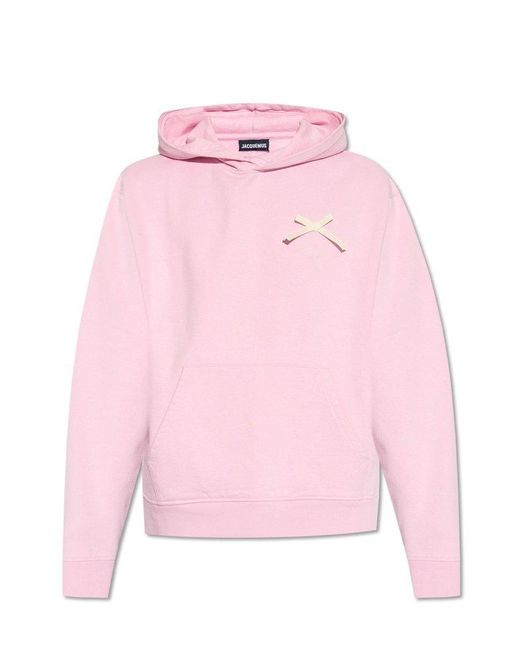 Jacquemus 'noeud' Hoodie With Logo in Pink for Men | Lyst