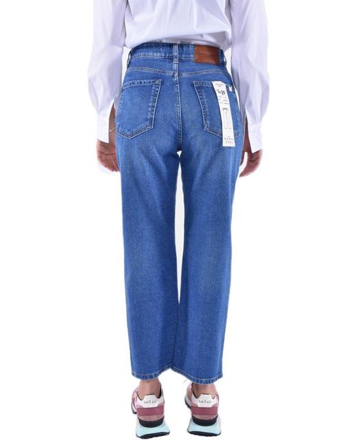 Weekend by Maxmara Blue Logo Patch Cropped Jeans