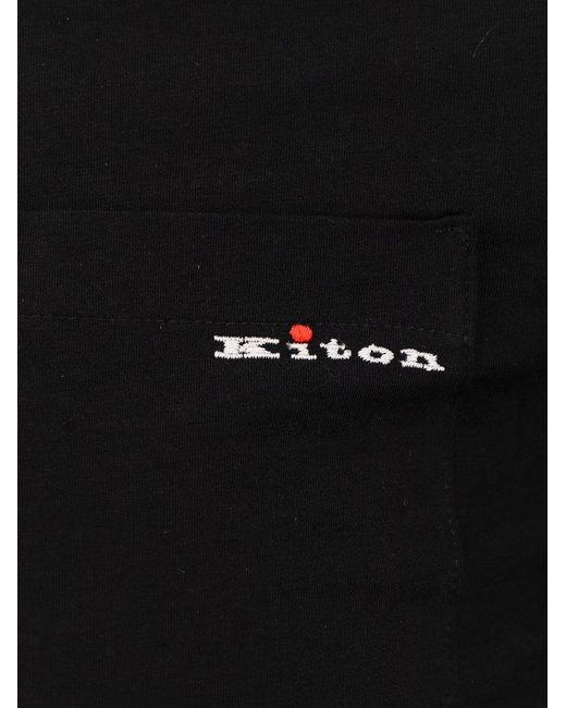 Kiton Black Ciro Paone Pocket T-shirt for men