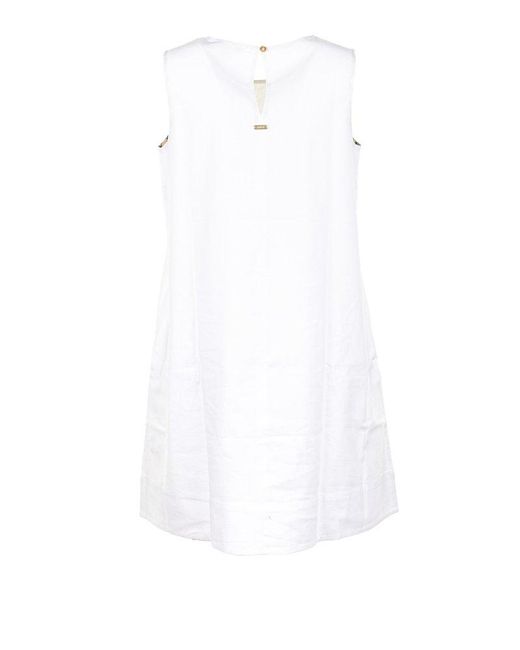 Barbour White Mini Sleeveless Dress