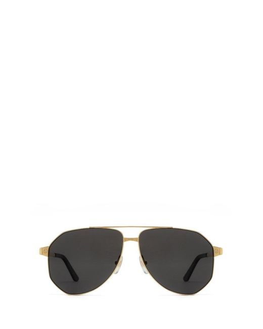 Cartier Metallic Pilot Frame Sunglasses for men