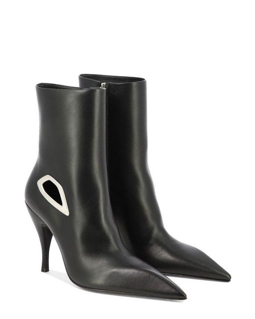 Off-White c/o Virgil Abloh Black Crescent Pointed Toe Ankle Boots