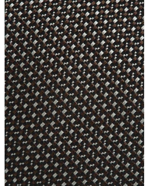 Zegna Gray Jacquard Pointed Tip Tie for men
