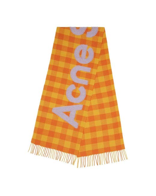 Acne Orange Veda Hero Wool & Nylon Scarf