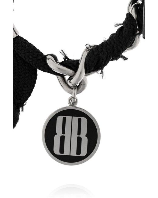 Balenciaga Black Adjustable Bracelet for men