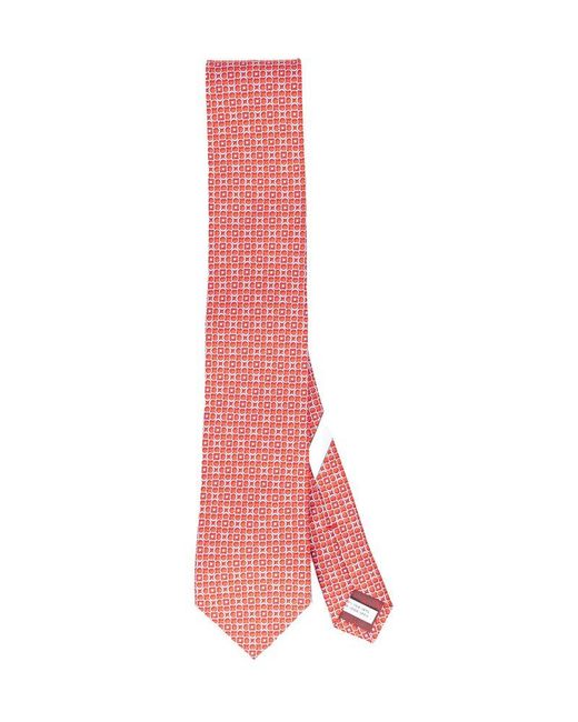 Ferragamo Pink Gancini Printed Tie for men