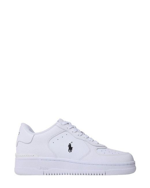 Polo Ralph Lauren White Masters Court Low-Top Sneakers for men