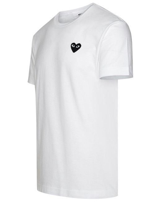 COMME DES GARÇONS PLAY White Heart Embroidered T-shirt