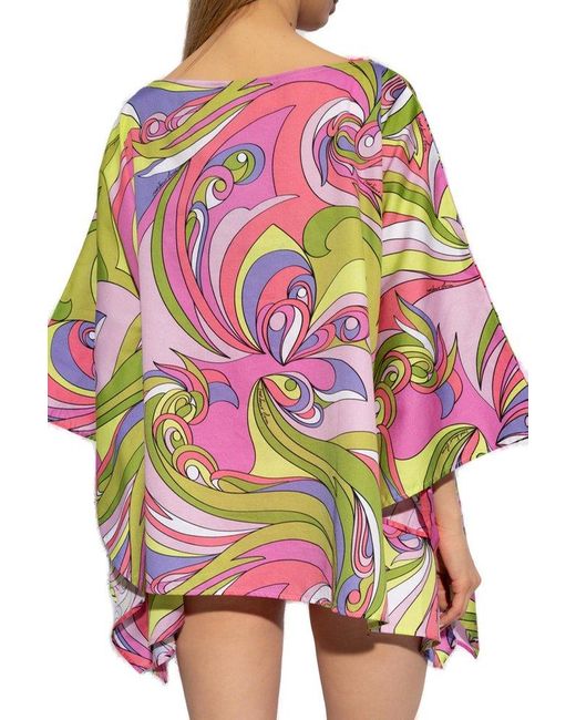 Moschino Pink Graphic Print Drapped Beach Cover