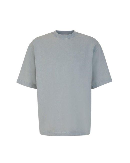 Acne Gray Logo Patch Crewneck T-shirt for men