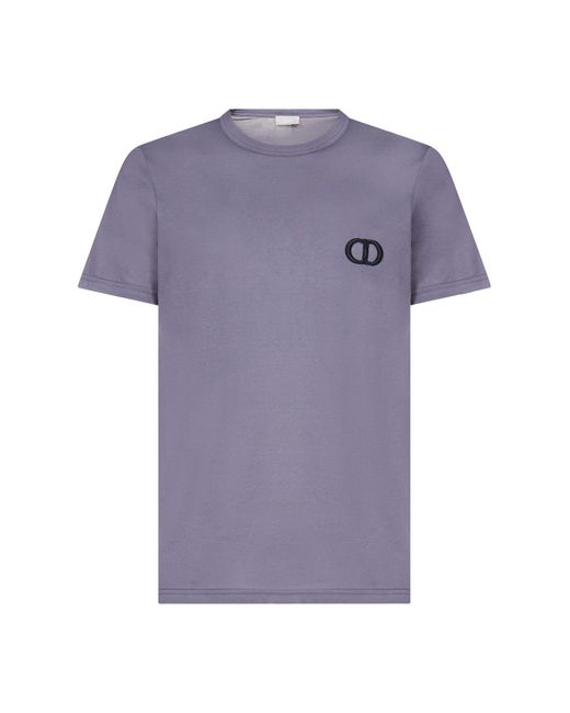 Dior Purple Cd Icon Embroidery T-shirt for men