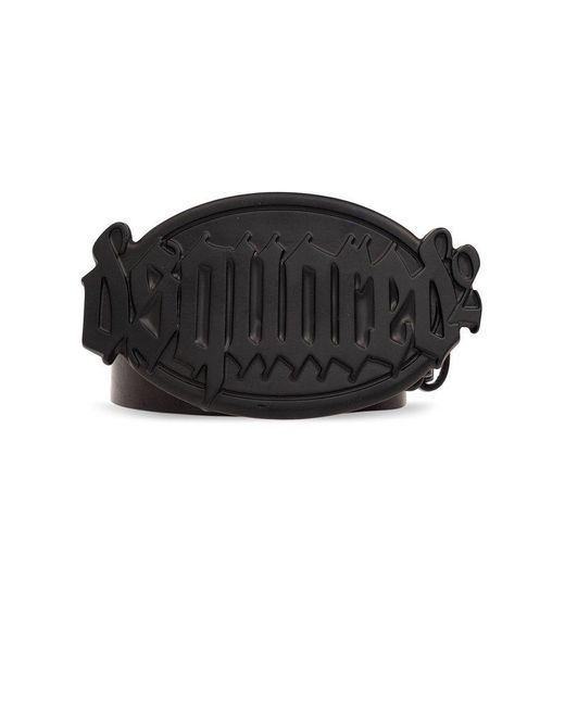 DSquared² Black Logo-buckle Belt for men
