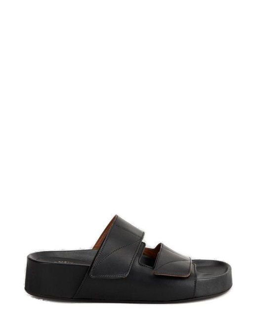 Atp Atelier Black Touch-Strapped Open Toe Sandals